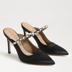 NWOT Sam Edelman Black Stiletto Heels with Pearl Accents